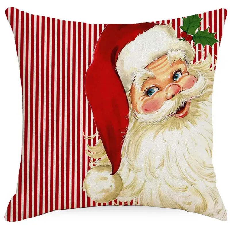 Decorbites christmas pillowcase with festive red white stripes and santa claus snowman print for living room sofa decor