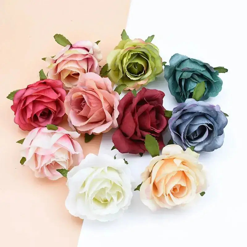 Decorbites™ christmas rose arch wall garden wreath featuring assorted pastel and deep fabric roses with realistic petals