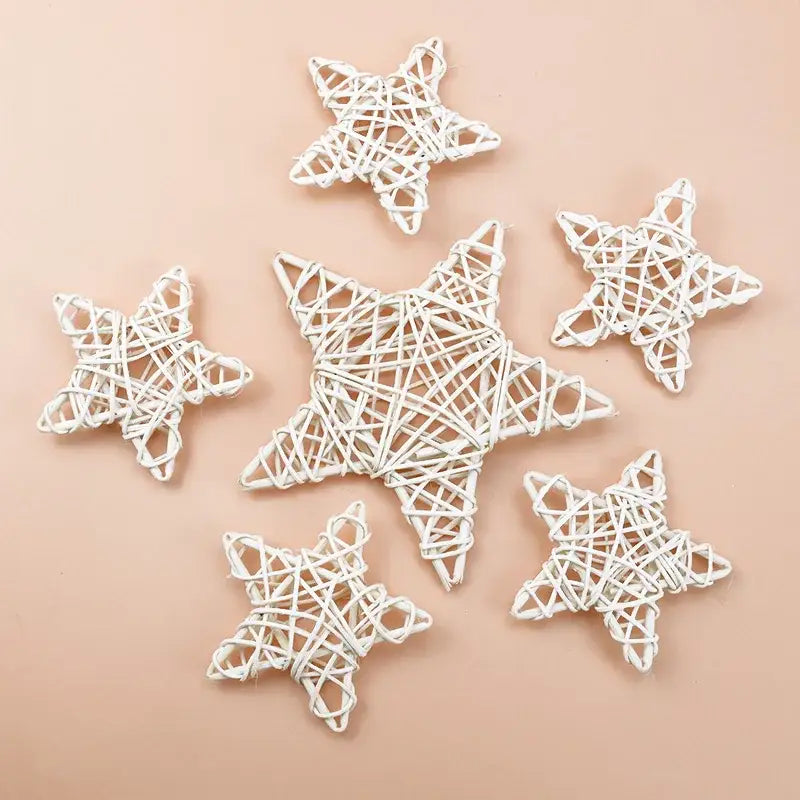 White woven rattan star ornaments for decorbites christmas star wreath home decoration and wedding DIY use