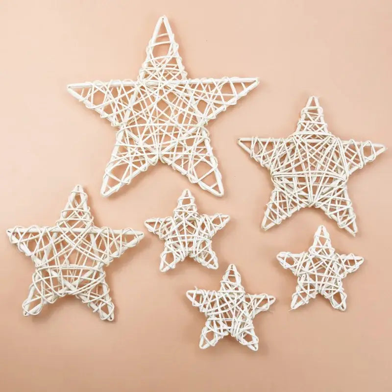 Decorbites christmas star wreath featuring white woven rattan star decorations for home and wedding decor