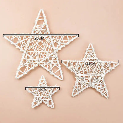 White woven wicker stars in three sizes from decorbites christmas star wreath home decoration collection