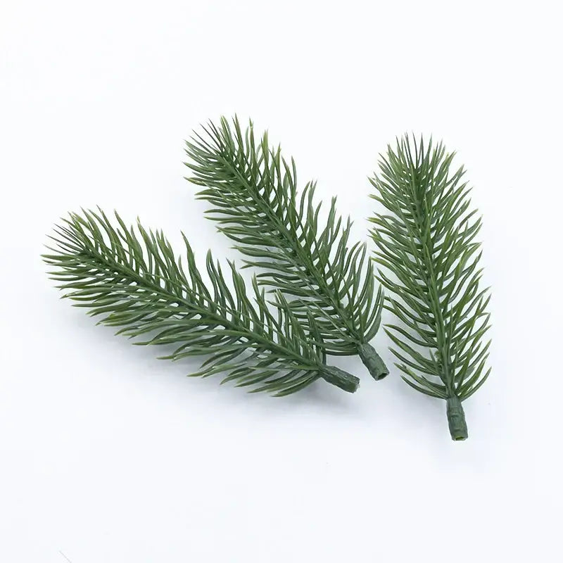 Three artificial green pine branches with detailed needle foliage and sturdy stems for christmas tree artificial plants decor