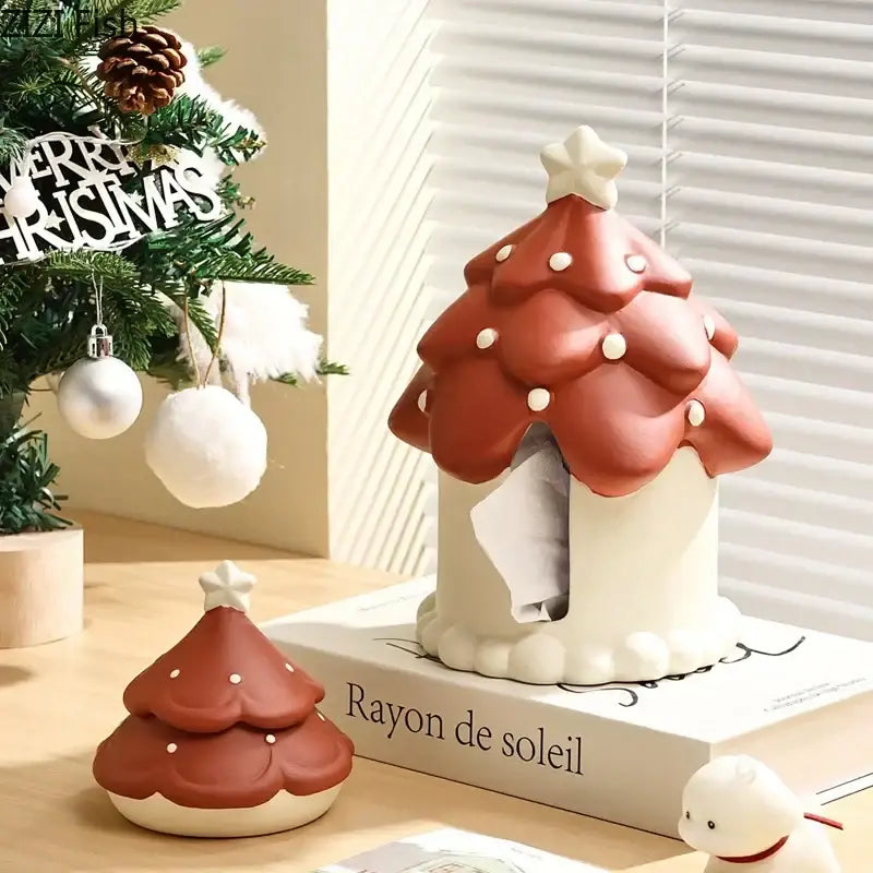Red and white decorbites christmas tree ceramic ashtray featuring a star top for creative desktop use