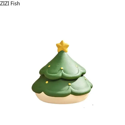 Green decorbites christmas tree ceramic ashtray shaped like a christmas tree with a yellow star and gold dot ornaments