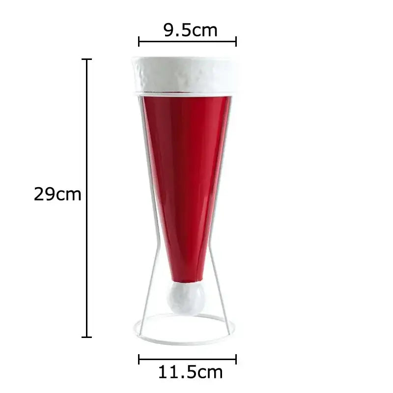 Red and white ceramic vase shaped like a santa hat with a glossy finish from decorbites christmas tree ceramic collection