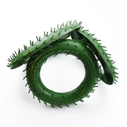 Green spiky rubber dog toy rings featured with decorbites christmas tree decor for suspension and home accessories