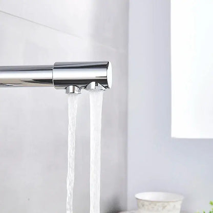 Decorbites™ chrome pure water dual-stream kitchen faucet with filter featuring sleek modern chrome finish