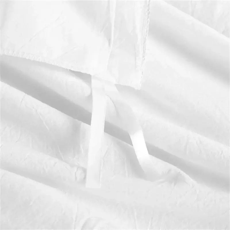 White fabric with subtle texture and stitched edges from DecorBites™ Cinnamoroll duvet cover bedding set for cute home decor