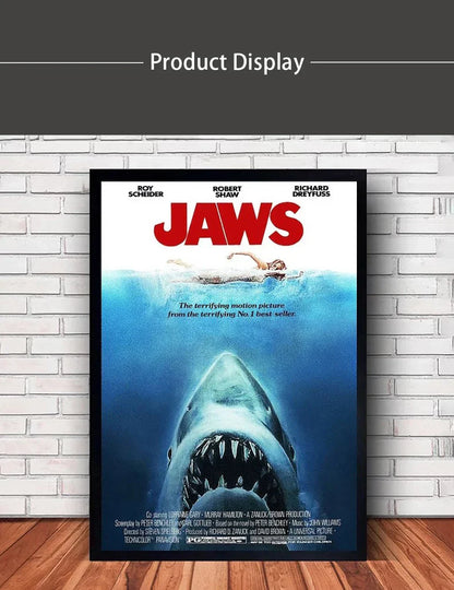 Classic JAWS Movie Poster Canvas Wall Art - Posters