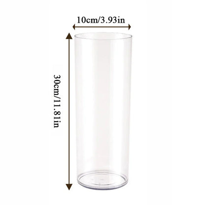 Clear Acrylic Hurricane Flower Vase - Large Size - 10x30cm - Vase