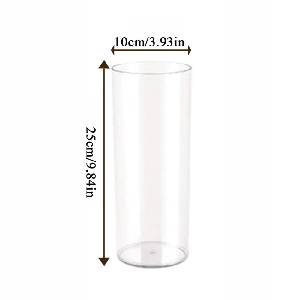 Clear Acrylic Hurricane Flower Vase - Large Size - 10x25cm - Vase