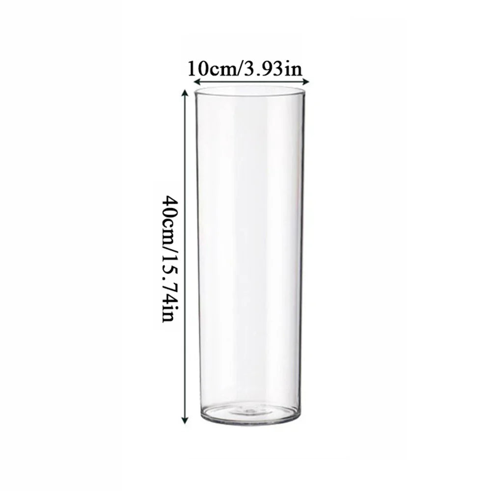 Clear Acrylic Hurricane Flower Vase - Large Size - 10x40cm - Vase