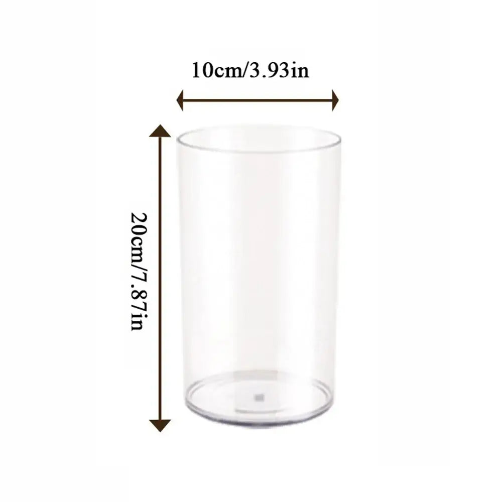 DecorBites™ clear acrylic hurricane flower vase large size featuring a clear plastic cylindrical container 10cm by 20cm