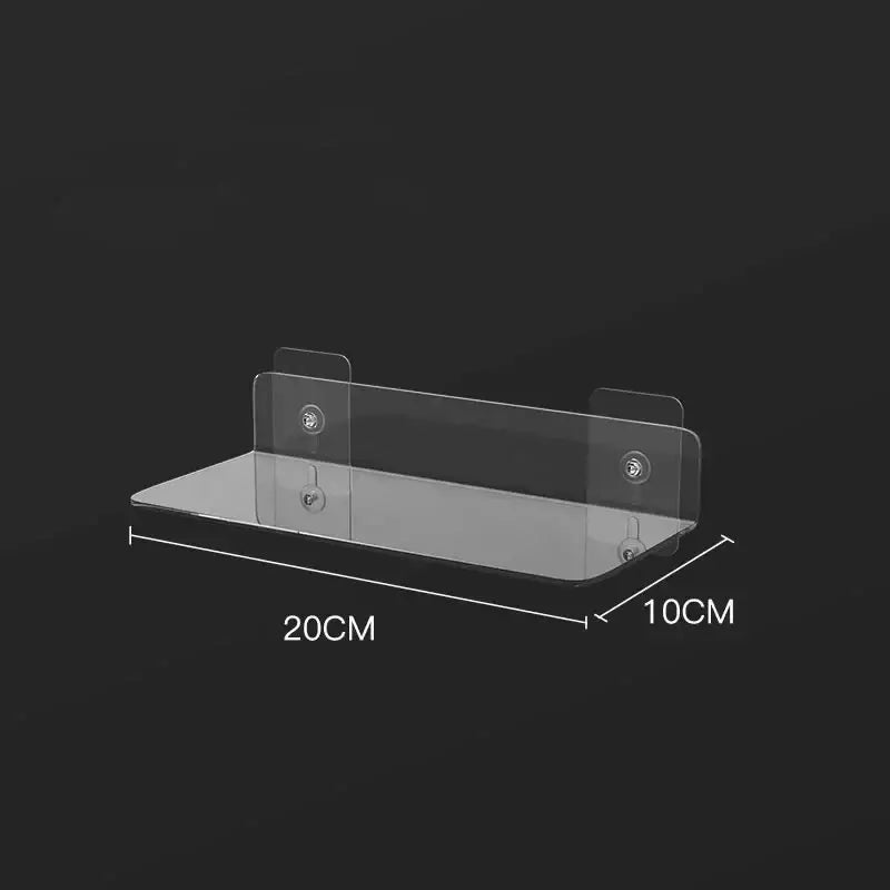 Decorbites clear acrylic wall mounted shelf organizer 20 by 10cm transparent mounted acrylic storage solution