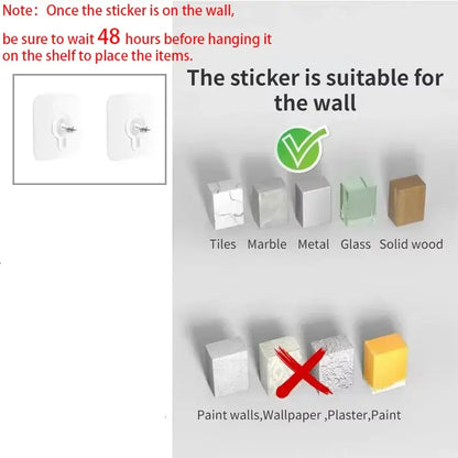 White adhesive wall hooks with minimalist design for secure wall mounted acrylic decorbites wall shelf organizer