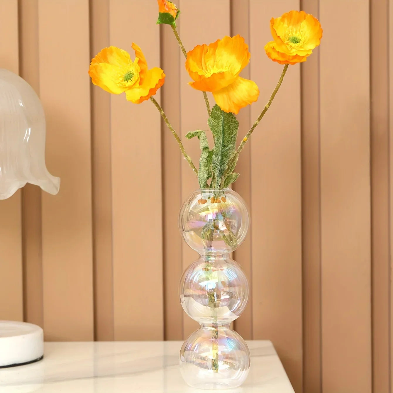 Clear Glass Bubble Vase for Home Decor - Vase