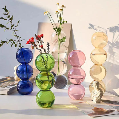 Clear Glass Bubble Vase for Home Decor - Vase