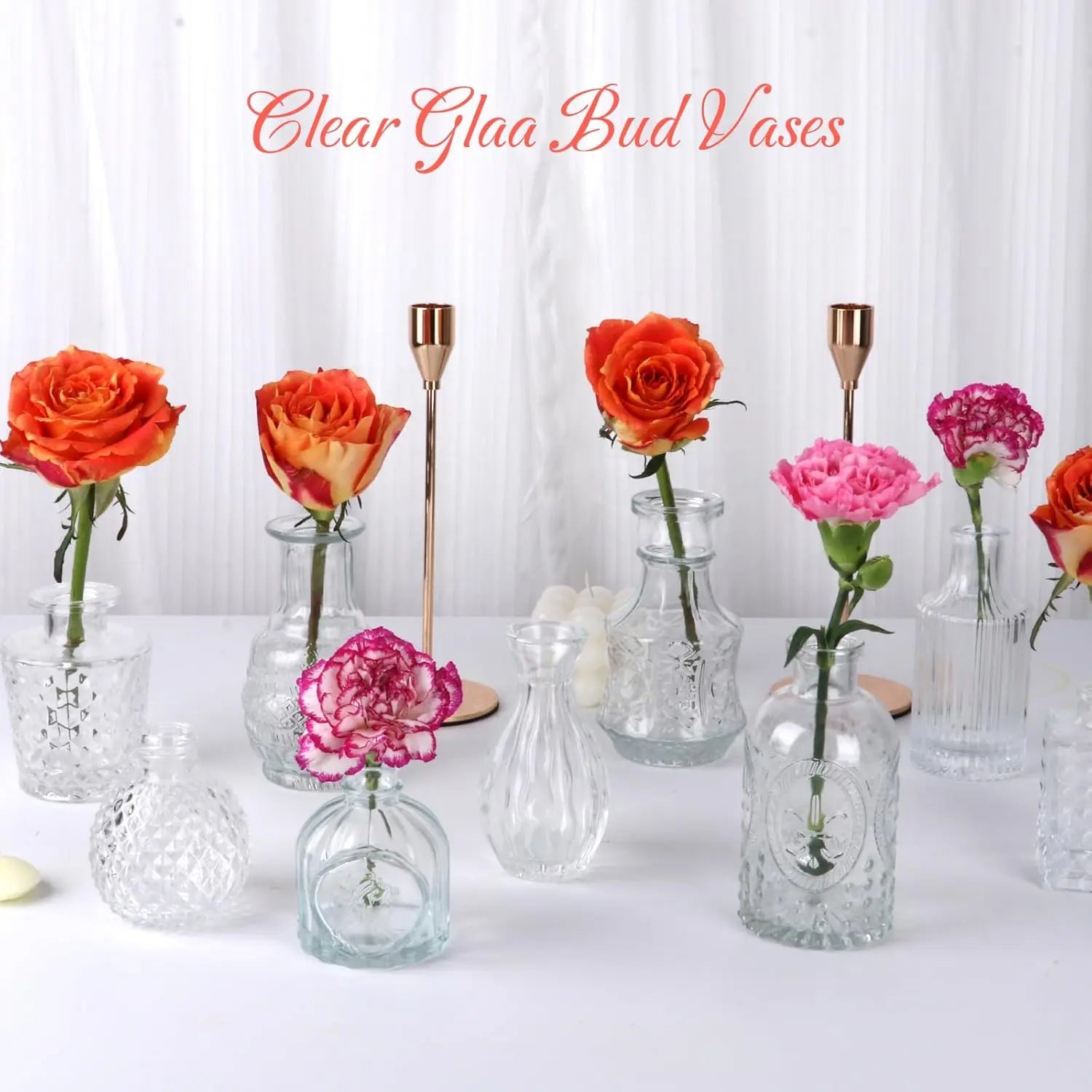 DecorBites™ Clear Glass Bud Vase Bulk Set