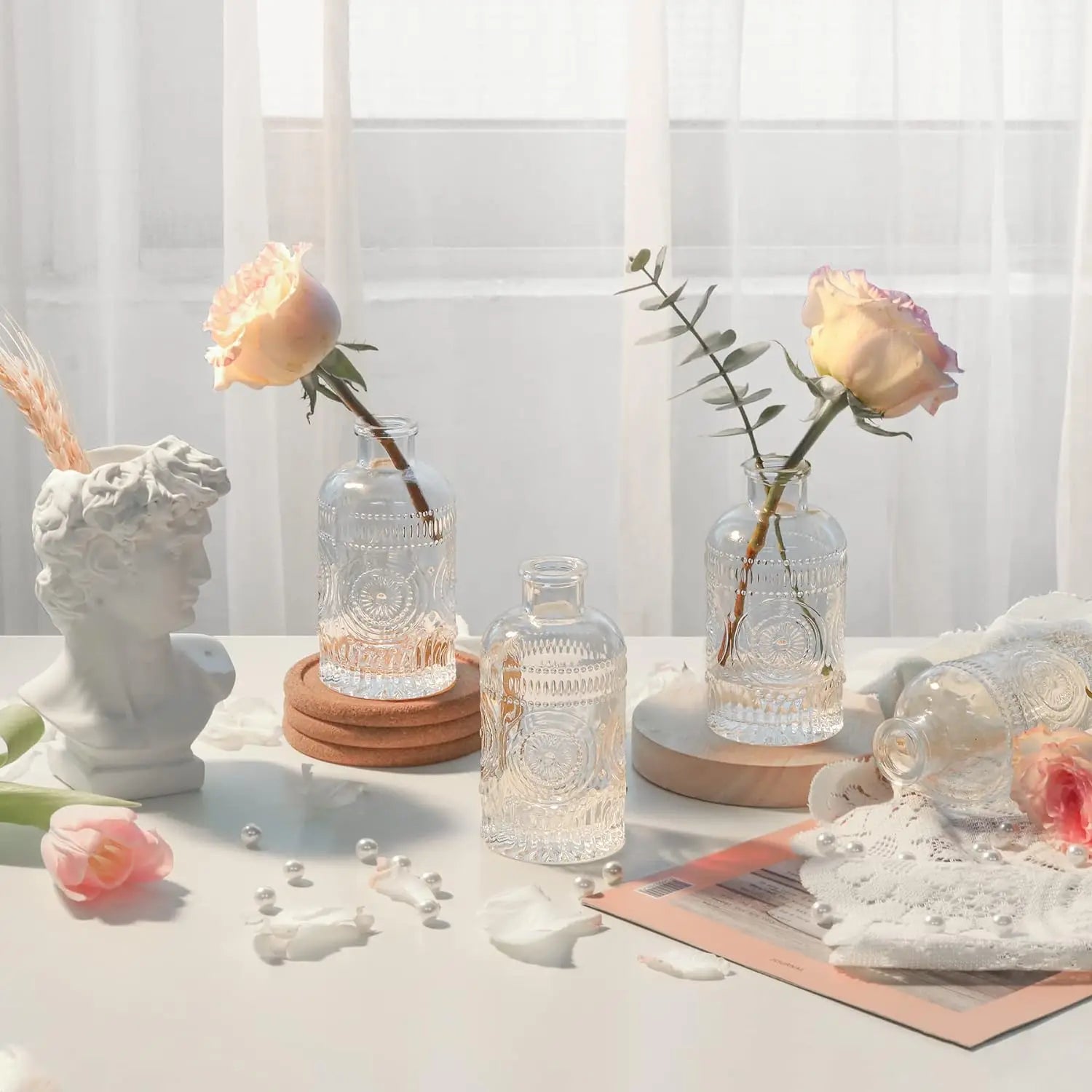 Clear Glass Bud Vases Set - 12 Pieces - Vase