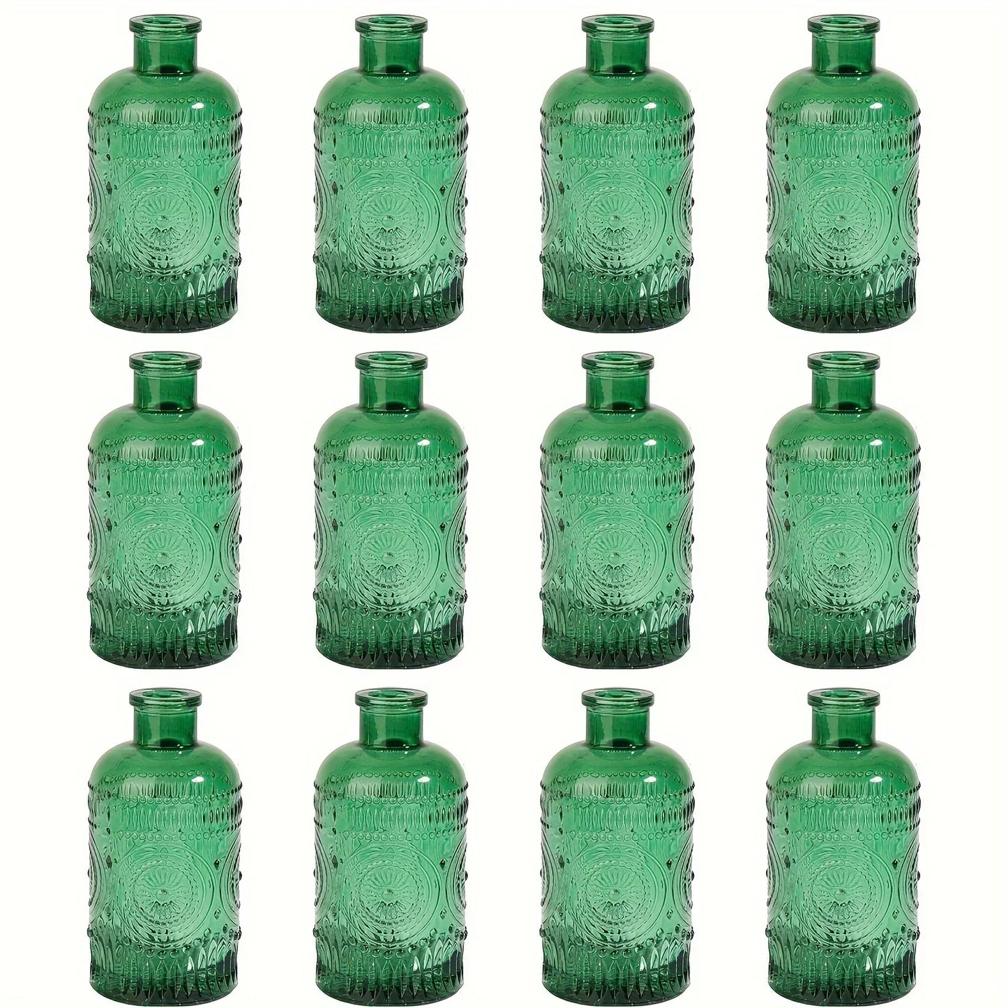 Clear Glass Bud Vases Set - 12 Pieces - Green-12pcs / United States - Vase