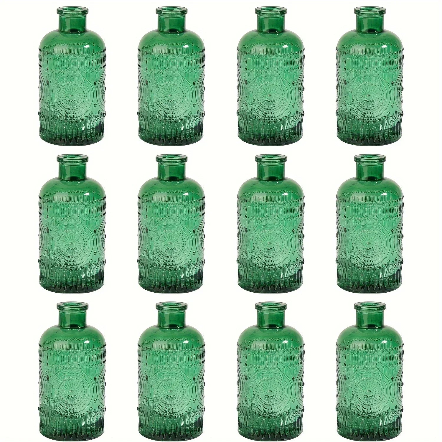 Clear Glass Bud Vases Set - 12 Pieces - Green-12pcs / United States - Vase