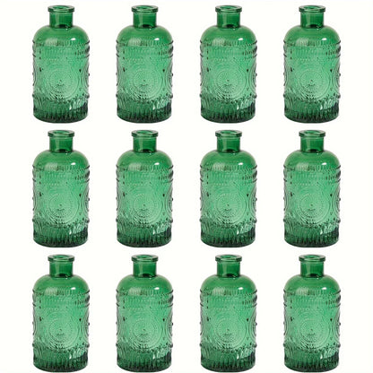 Clear Glass Bud Vases Set - 12 Pieces - Green-12pcs / United States - Vase