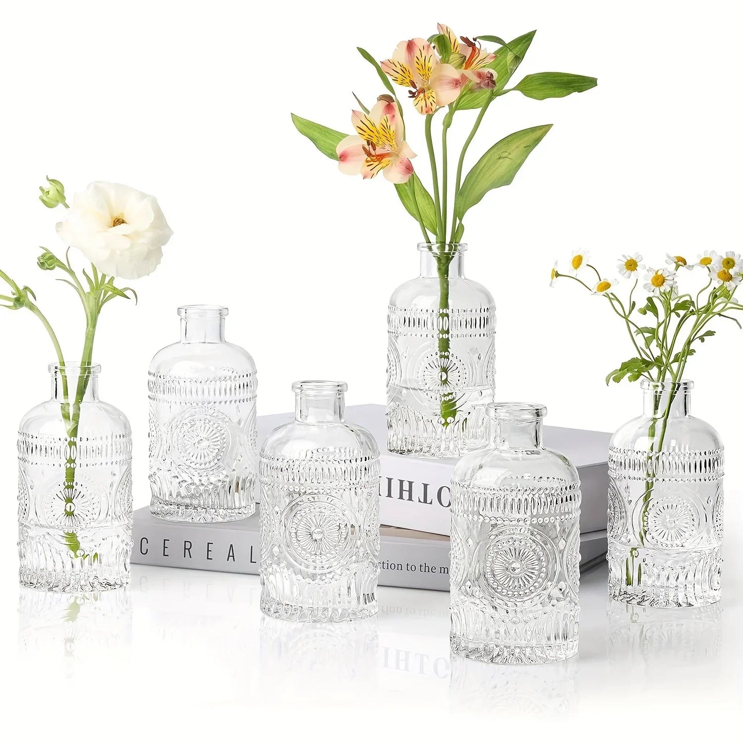 Clear Glass Bud Vases Set - 12 Pieces - Vase