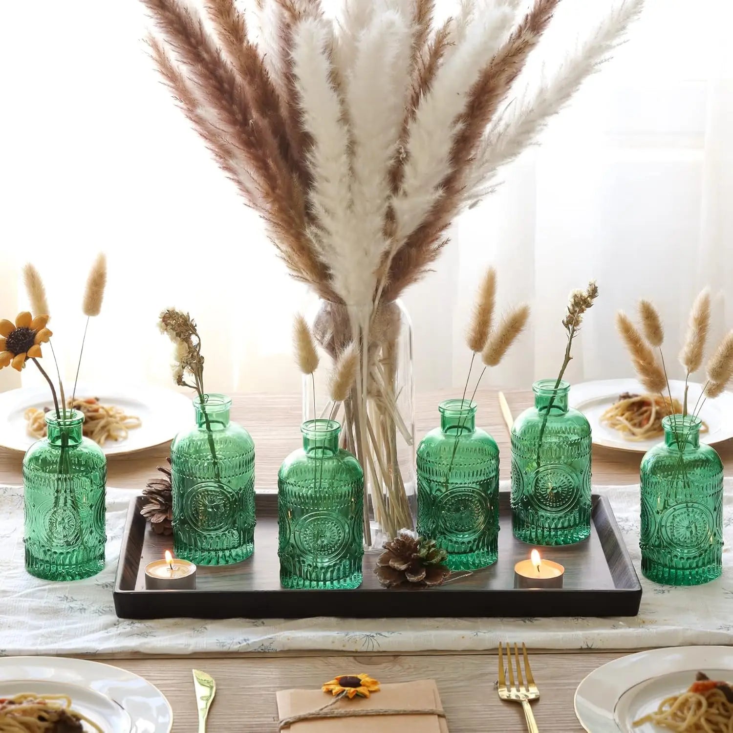 Clear Glass Bud Vases Set - 12 Pieces - Vase