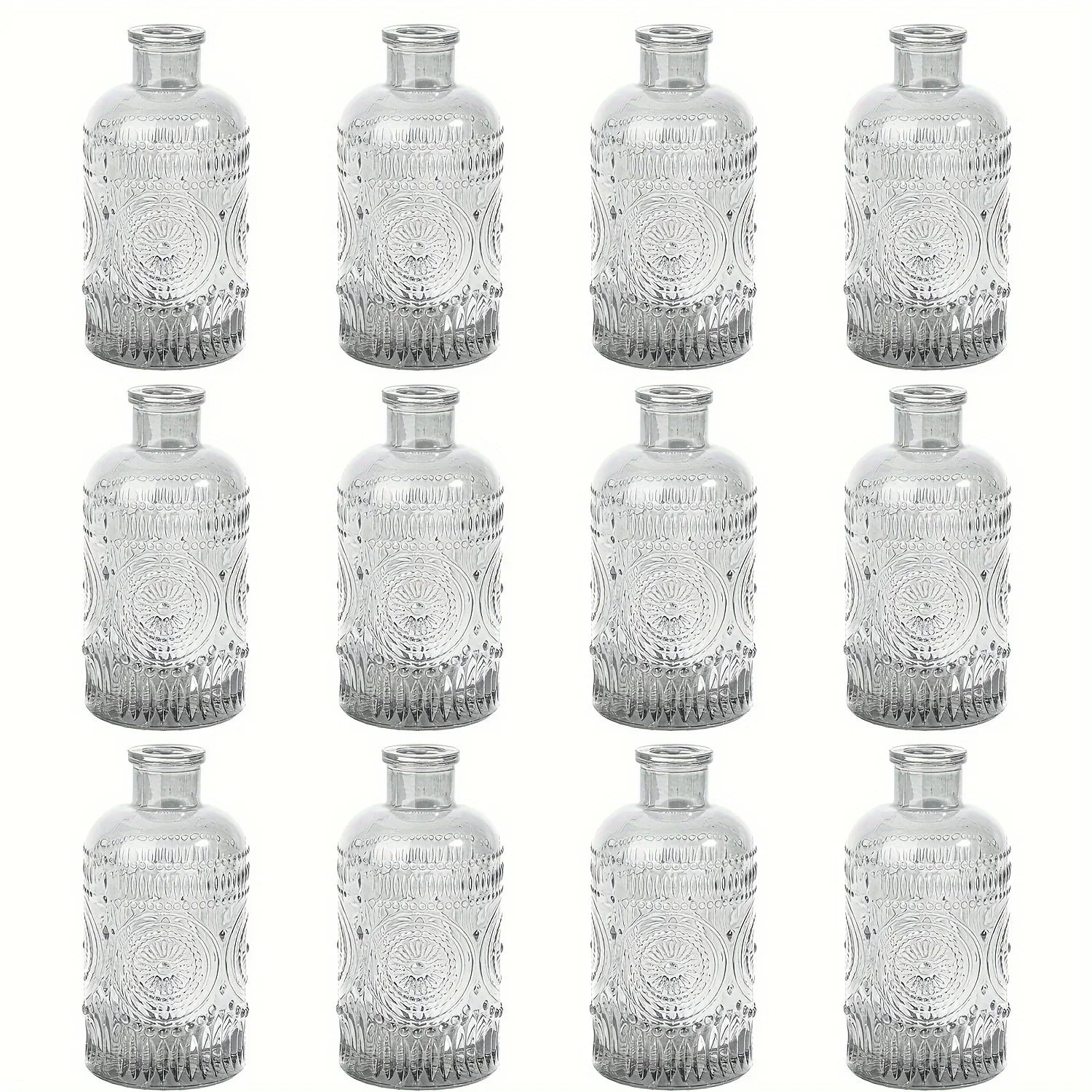 Clear Glass Bud Vases Set - 12 Pieces - Clear-12pcs / United States - Vase