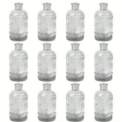 Clear Glass Bud Vases Set - 12 Pieces - Clear-12pcs / United States - Vase