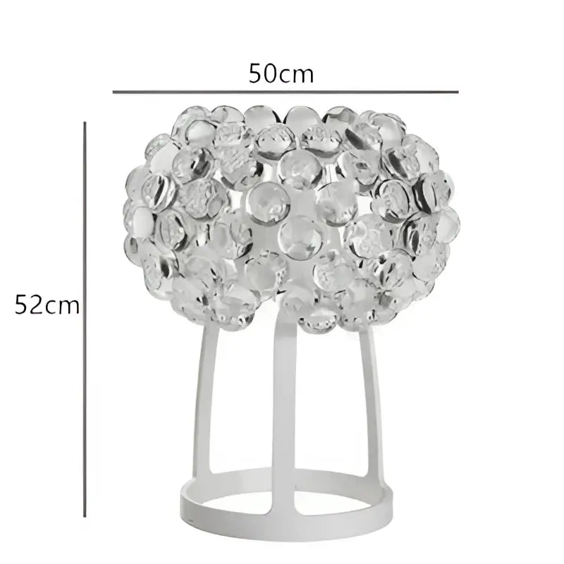 A modern 50cm clear gold acrylic table lamp with spherical glass bead cluster on white metal base by decorbites clear gold pendant lights