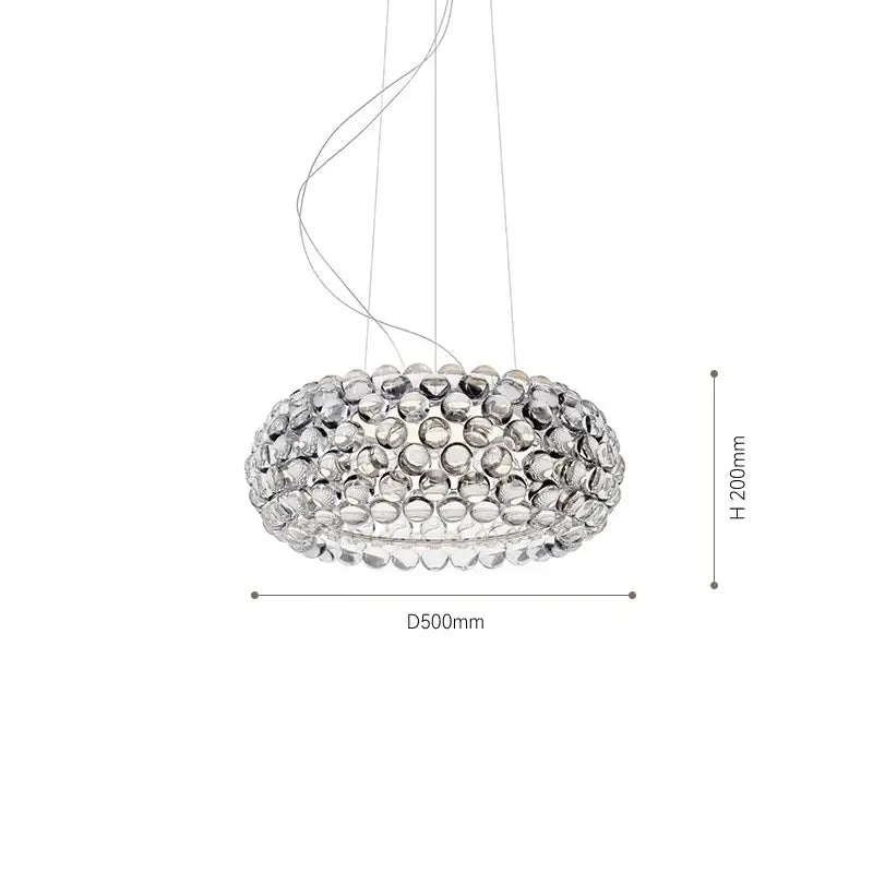 A modern decorbites clear gold acrylic pendant light with clear faceted glass orbs for living room chandelier