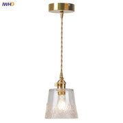 Gold-toned decorbites clear leaf pendant light with textured glass shade and twisted cord for dining room lighting