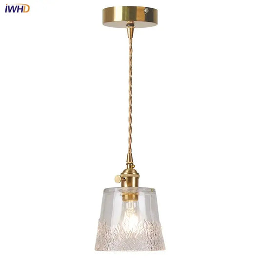 Gold-toned decorbites clear leaf pendant light with textured glass shade and twisted cord for dining room lighting