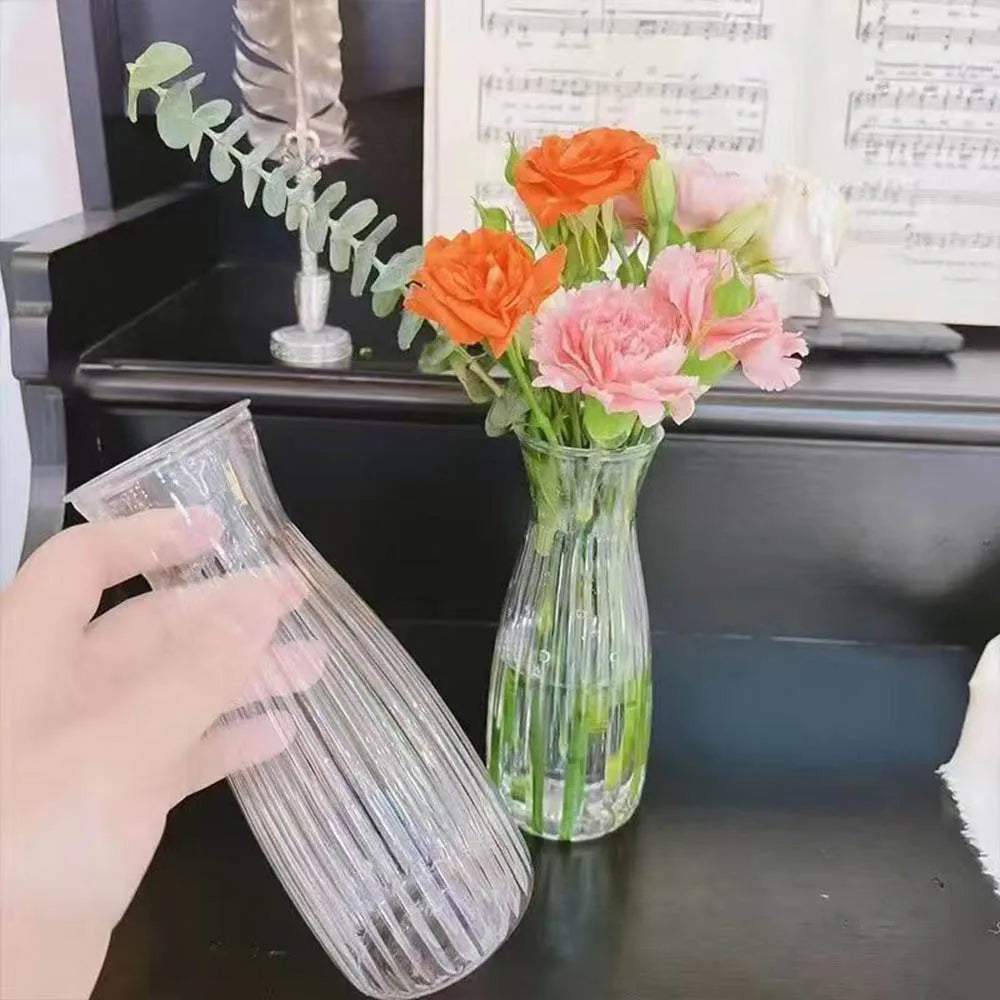 DecorBites™ Clear Nordic Plastic Vase for Hydroponic Flowers