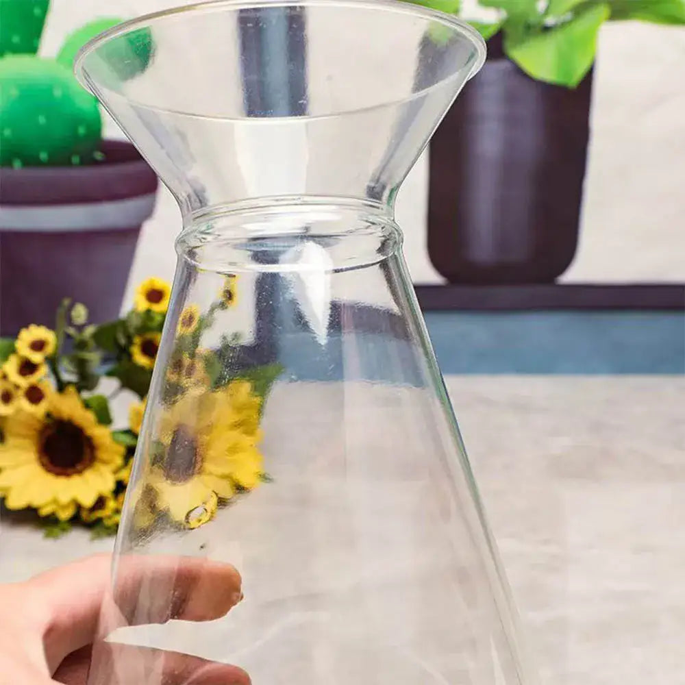 Clear glass plastic vase decorbites clear nordic design with flared top and narrow neck for hydroponic flowers