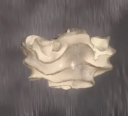 A beige textured clamshell cream pendant light with an irregular surface for decorbites cloud chandelier bedroom use