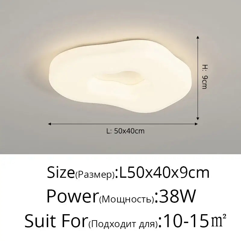 A modern white decorbites cloud cookie led chandelier with a cloud cookie led design measuring 50x40cm for bedroom lighting