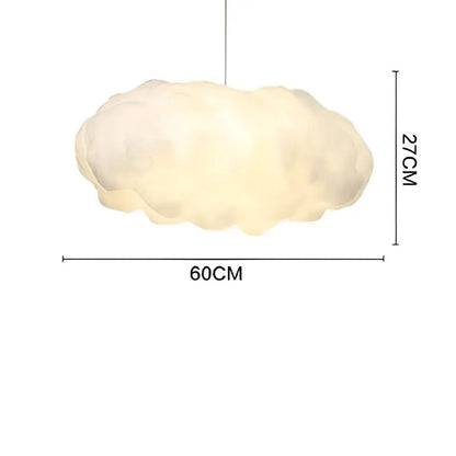 Decorbites cloud cotton pendant light soft off-white cloud shaped with plush texture and warm glow for living room
