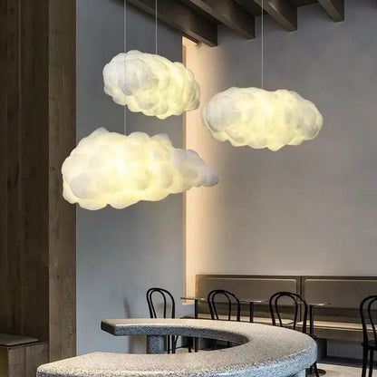 Three soft glowing white cloud cotton pendant lights by decorbites for living room pendant light decorbites cloud cotton