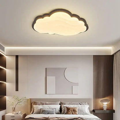 Warm white led decorbites cloud lamp ceiling light with dark brown trim for bedroom decor