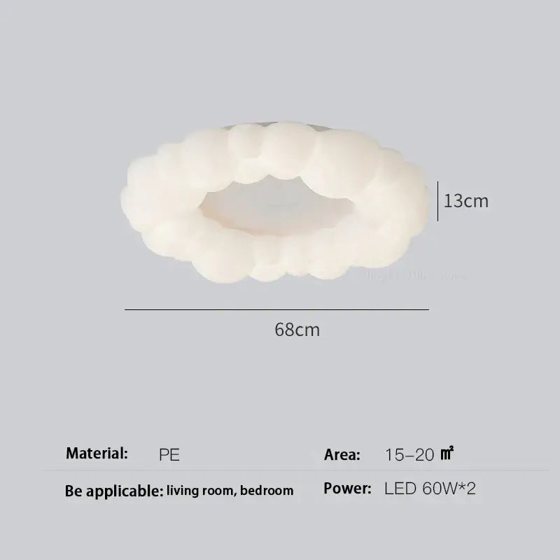 Off-white cloud led chandelier made of pe material from decorbites cloud led for bedroom lighting