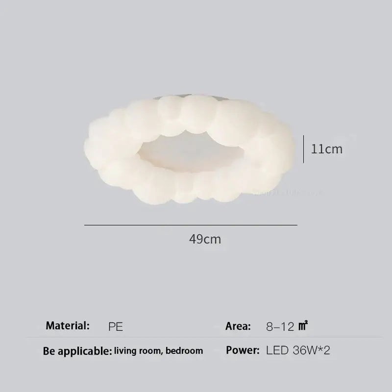 Off-white decorbites cloud led chandelier with cloud-shaped pe material design for bedroom lighting