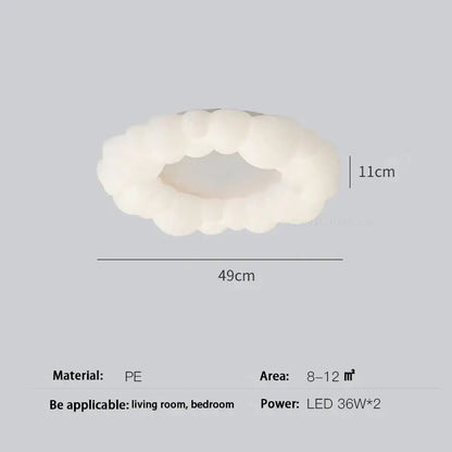 Off-white decorbites cloud led chandelier with cloud-shaped pe material design for bedroom lighting