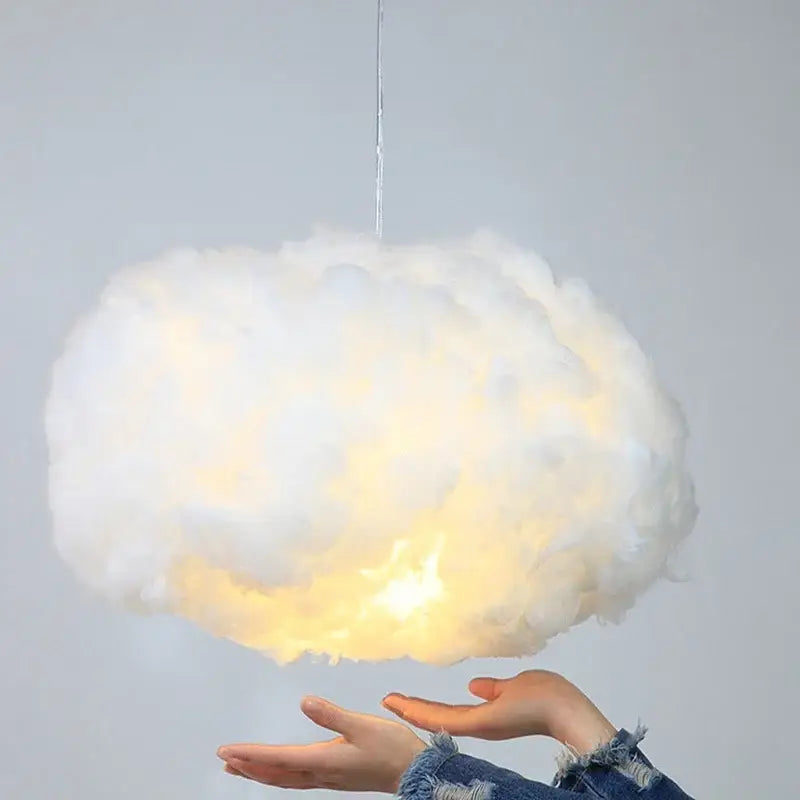 A soft fluffy white cloud led pendant light with warm glow by decorbites cloud led for pale yellow bedroom decor
