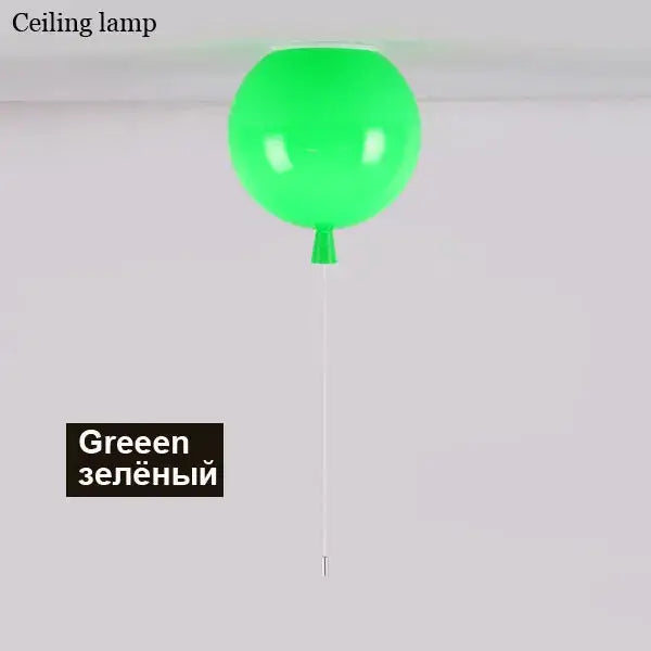 Decorbites colorful balloon vibrant green ceiling lamp with glossy finish and white cord for baby and child bedroom