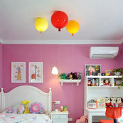 Three decorbites colorful balloon ceiling lamps in red yellow and orange for baby and child bedroom lighting