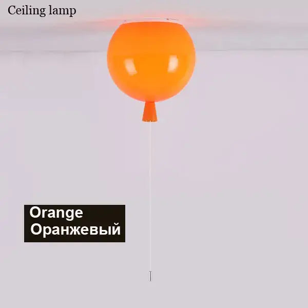 Orange balloon-shaped decorbites colorful balloon ceiling lamp with glossy finish and small nozzle for child bedroom