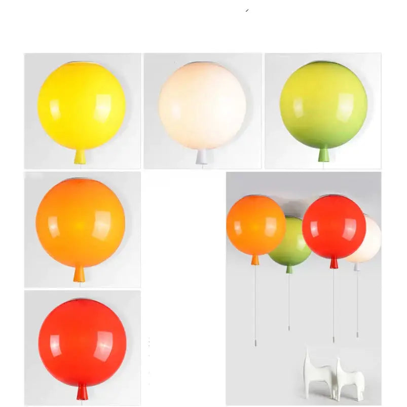 Vibrant glossy decorbites colorful balloon ceiling pendant lights in assorted solid and gradient hues for child bedroom