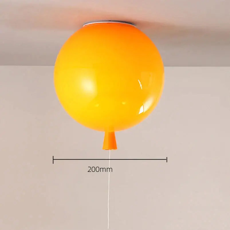 Decorbites colorful balloon vibrant orange spherical ceiling lamp with glossy finish for baby and child bedroom